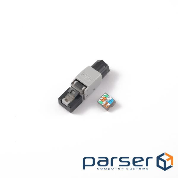 Конектор RJ-45 швидкого монтажу 8P8C UTP Cat-5 (розбірний, безінструментальний) сірий, цін (TY42364)