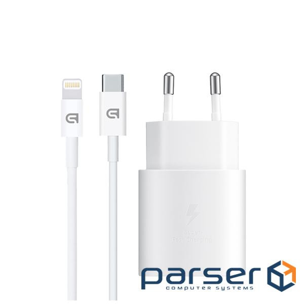 Зарядний пристрій Armorstandart AR-TA800W USB-C 25W White + cable USB-C to Lightning (ARM77719)