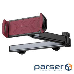 Автоутримувач HOCO H69, кріплення на підголовник, затискач 115-245мм, Black, Box