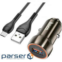 Зарядний пристрій HOCO Z46 USB Metal Gray (6931474770318)