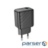 Зарядний пристрій HOCO CS21A USB 18W QC3.0 black (6942007609883)