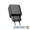 Зарядний пристрій HOCO CS21A USB 18W QC3.0 black (6942007609883)