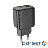 Зарядний пристрій HOCO CS21A USB 18W QC3.0 black (6942007609883)