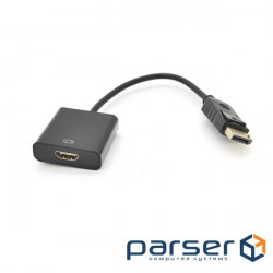 Конвертер Display Port (тато) на HDMI(мама) 30cm, Black, 4K/2K, Пакет (8628)