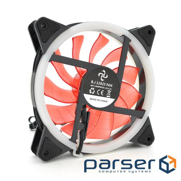 Кулер корпусний 12025 DC sleeve fan 3pin + 4pin - 120*120*25мм, 12V, 1200об / хв, Red, дво (BJ12025)