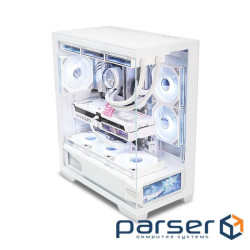 Корпус ALmordor QX25A LCD White, без БЖ, для ATX/MicroATX/Mini ITX, 1xUSB-С, 2xUSB-A (ALQX25AWH_LCD)