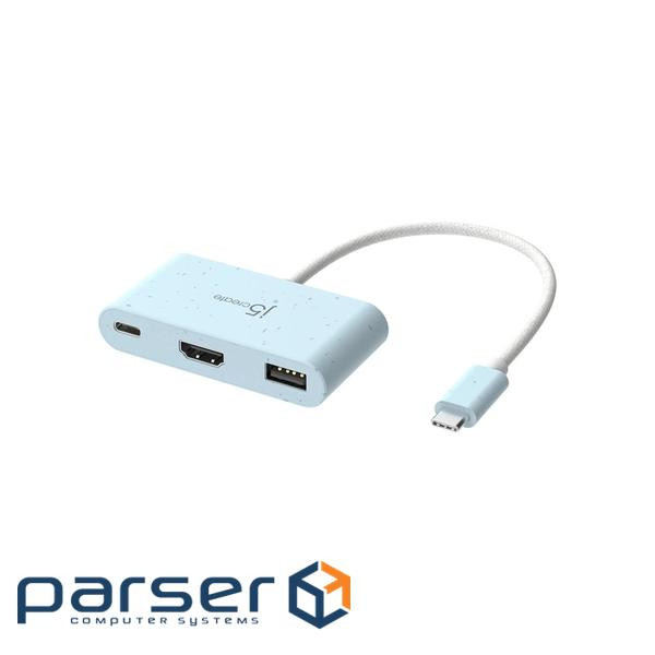 Багатопортовий мультиадаптер J5create JCA379EC-N, USB Type-C 3-в-1 блакитний