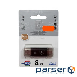 Флеш пам'ять T&G 8GB Star TG009TC Type-C/USB 2.0 Black (TG009TC-8GBK)