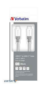 Дата кабель USB-C to USB-C 0.3m USB 3.1 Verbatim (48867)