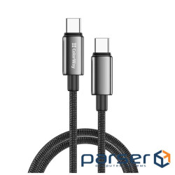 Дата кабель USB-C to USB-C 1.0m 5A 100W zinc alloy braided black ColorWay (CW-CBPDCC098-BK)