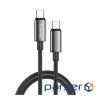 Дата кабель USB-C to USB-C 1.0m 5A 100W zinc alloy braided black ColorWay (CW-CBPDCC098-BK)
