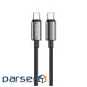 Дата кабель USB-C to USB-C 1.0m 5A 100W zinc alloy braided black ColorWay (CW-CBPDCC098-BK)
