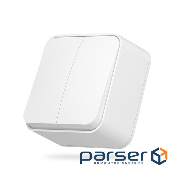 Вимикач Videx BINERA IP20 зовнішній 2кл білий (VF-BNS12-W)