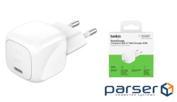 Зарядний пристрій Belkin USB-C PD30W PPS white (WCA008KQWH)