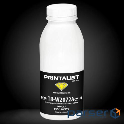 Тонер HP CLJ 150/178/179, 25г Yellow Printalist (TR-W2072A-25-PL)