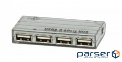Хаб USB2.0, 4 порта, з БП (VE410)
