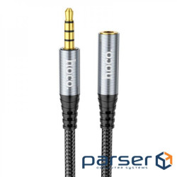 Аудіо-кабель Hoco UPA20 3.5мм - 3.5мм (M/F), 2м , Gray (UPA202G)