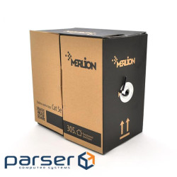 Кабель UTP, CCA, для зовнішньої прокладки, 4x2x0,50 мм, Merlion, бухта, 305 м (KNPMLCCA405305B) (KNPMLCCA405305B)