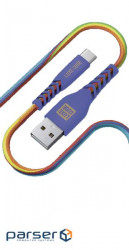 Кабель Luxe Cube Kevlar USB-USB Type-C, 1.2м, Rainbow (4826896894365)