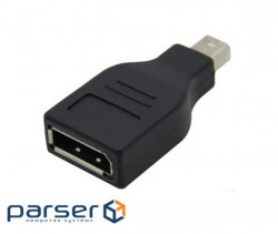 Перехідник mini DisplayPort M --> DisplayPort F, чорний (S0588)