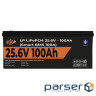 Battery LP LiFePO4 24V (25.6V) - 100 Ah (2560Wh) (Smart BMS 100A) with BT plastic for UPS (20200)