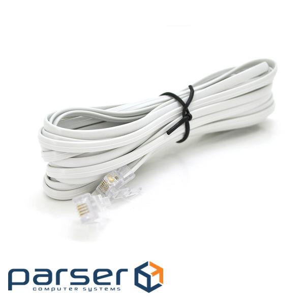 Патч-корд телефонний 5м RJ11 (6P4C) Voltronic (PC-5,0W)