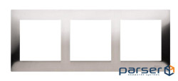 Рамка Premium 3x, металлическая Inox (DR3/61)