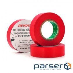Ізолента RENDER 0,10 мм*18 мм*20 м (червона), temp:-10+80° (0,10 мм*18 мм*20 м червона) )