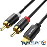 Перехідник Audio Type-C M -> 2RCA F 1,5м чорний Vention (BGDBG)