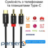 Перехідник Audio Type-C M -> 2RCA F 1,5м чорний Vention (BGDBG)