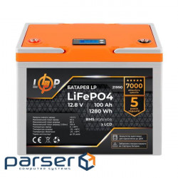 Акумулятор LP LiFePO4 12М (12,8V) - 100 Ah (1280Wh) (BMS 80A/40А) пластик LCD для ДБЖ (21990)