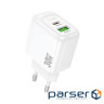 Зарядний пристрій HOCO CS55A 1xUSB-C PD30W + 1xUSB QC3.0 white (6942007631549)