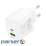 Зарядний пристрій HOCO CS55A 1xUSB-C PD30W + 1xUSB QC3.0 white (6942007631549)