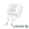 Зарядний пристрій HOCO CS55A 1xUSB-C PD30W + 1xUSB QC3.0 white (6942007631549)