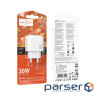 Зарядний пристрій HOCO CS55A 1xUSB-C PD30W + 1xUSB QC3.0 white (6942007631549)