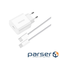 Зарядний пристрій Essager USB-C PD20W + cable USB-C to USB-C white (EFJB02-JSTT2-T)