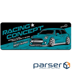 Коврик 300*700 тканинний Racing concept з боковою прошивкою, товщина 2 мм, Dark blue, Паке (LA3030)