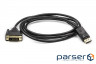 Cable POWERPLANT DisplayPort - DVI 1.8m Black (CA911158)