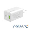 Зарядний пристрій ColorWay C101B GaN Mini 100W PD PPS 2xUSB-C + USB-A white (CW-CHS061PD-WT)