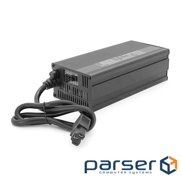 Зарядний пристрій для акумуляторів LiFePO4 48V(58.4V), 16S, 25A, регульований струм, LCD д (YT47555)