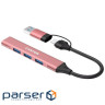 CANYON hub DS-02 4in1 USB-A/C Pink (CNS-TDS02P)