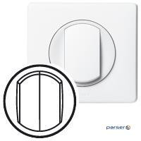 Лицьова панель вимикача Legrand 2-клавішного, Celiane, білий (068002)