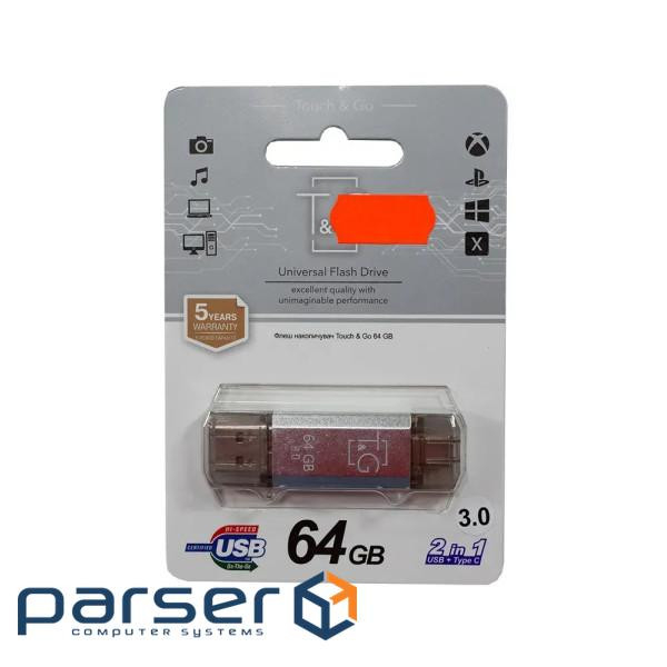 Флеш пам'ять T&G 64GB Star TG009TC Type-C/USB 3.0 Silver (TG009TC-64GSL3)