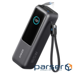 зовн. акум. ANKER - 25000 mAh 165W PD Built-In Double USB-C Cables (Чорний) (A1695H11)