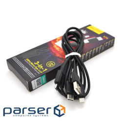 Кабель HOCO X74 USB-1 3 in 1 Micro / Iphone / Type-C, 2A, довжина 1м, Black, Box (HOCO X74B)