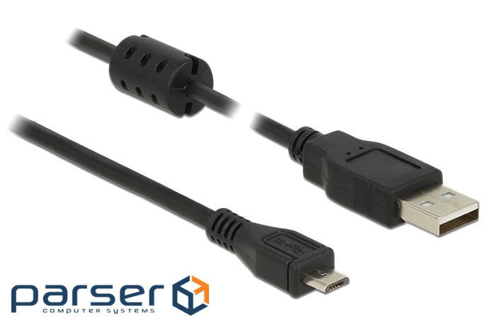 Кабель мобільних пристроїв Delock USB2.0 A-microB M/M 3.0m,AWG24+28+Ferrite (70.08.4909-50)