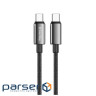 Дата кабель USB-C to USB-C 2.0m 5A 100W zinc alloy braided black ColorWay (CW-CBPDCC099-BK)