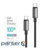 Дата кабель USB-C to USB-C 2.0m 5A 100W zinc alloy braided black ColorWay (CW-CBPDCC099-BK)