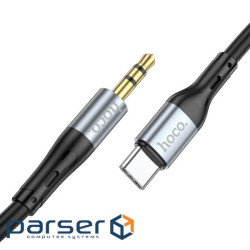 Аудiокабель HOCO UPA22 Type-C silicone digital audio conversion cable Black (6931474769497)