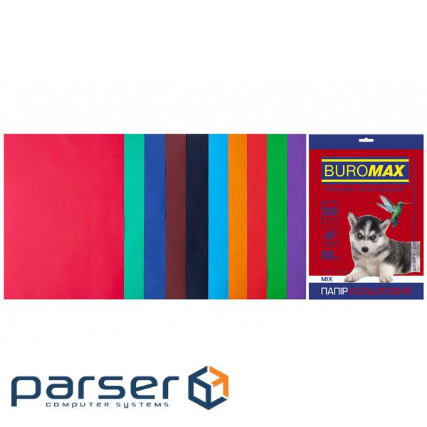 Папір Buromax А 4, 80g, DARK+INTENSIVE, 10colors, 50sh (BM.2721950-99)